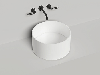 Раковина из искусственного камня Salini ARMONIA 130422TM 45х45 накладная цвет белый 1 отверстие под смеситель